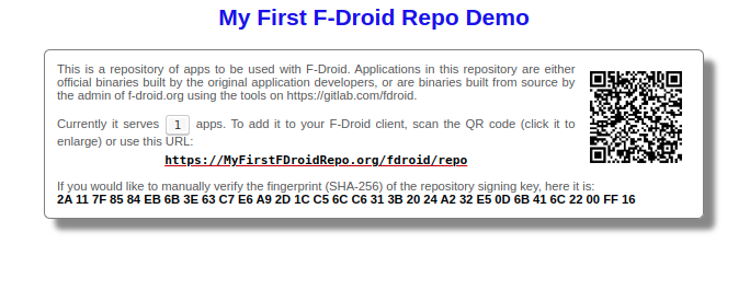 F-Droid Repository succesfully set up